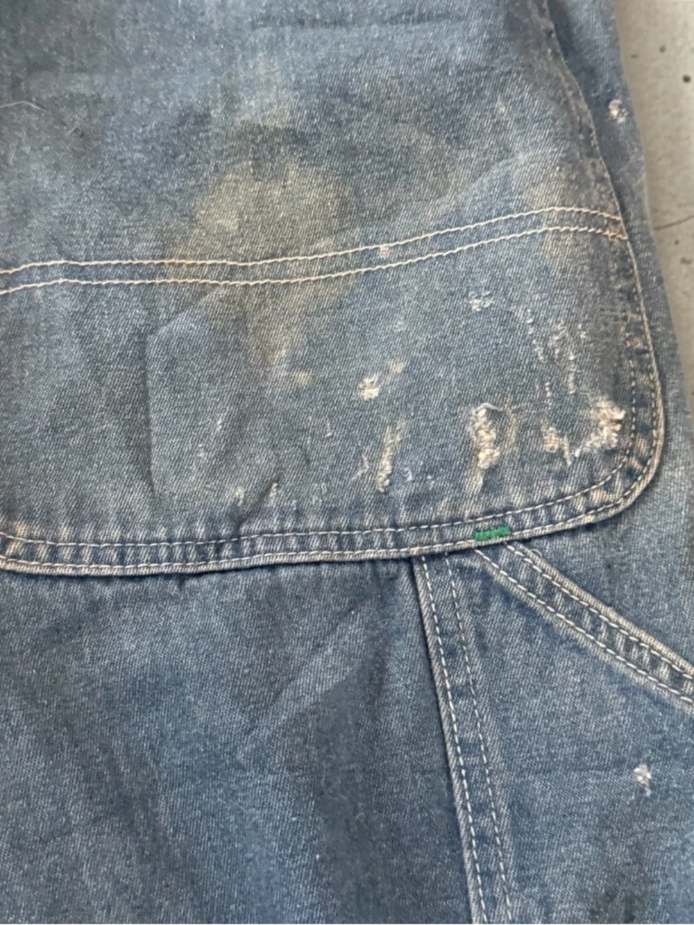 Liberty Overalls 38x34 Denim Bib Distressed Faded Workwear Carpenter - Picture 6 of 10